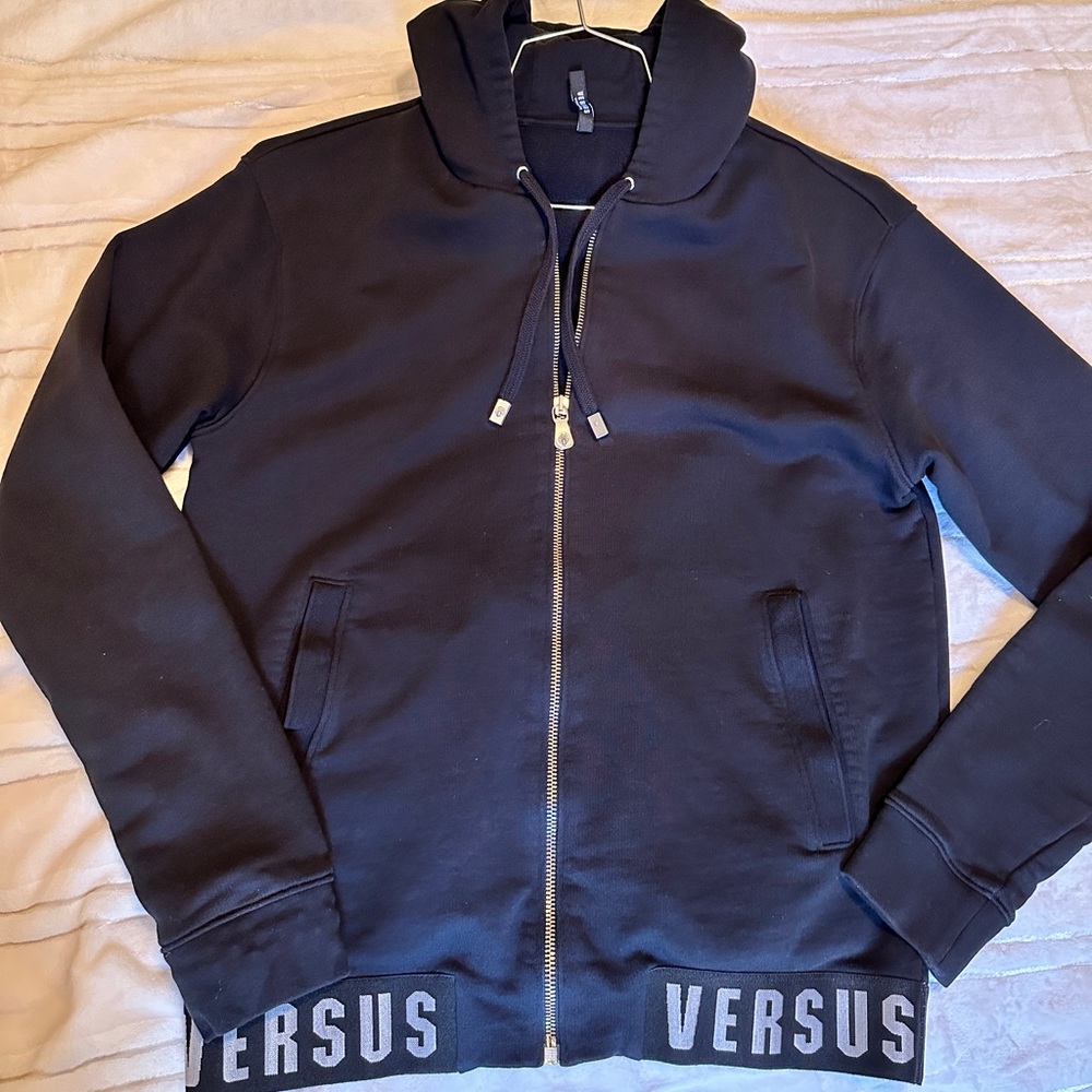 Versus by Versace black logo hem hoodie